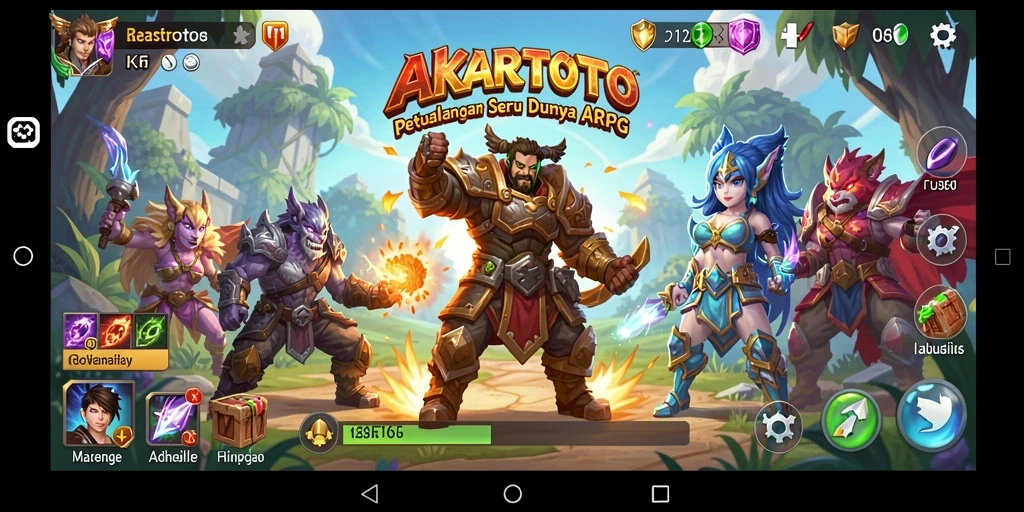 Tampilan gameplay seru dalam AKARTOTO yang mengundang petualangan.