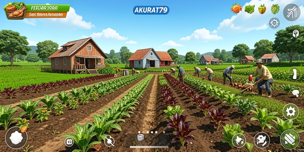 Tampilan gameplay pertanian yang seru dan menarik.