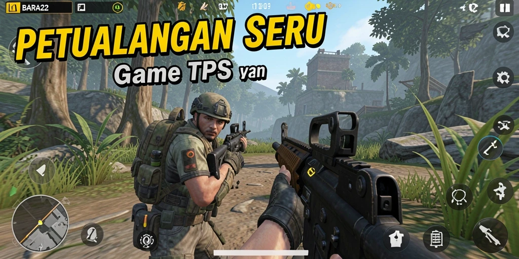 Screenshot BARA22 menampilkan aksi epik dalam gameplay TPS.