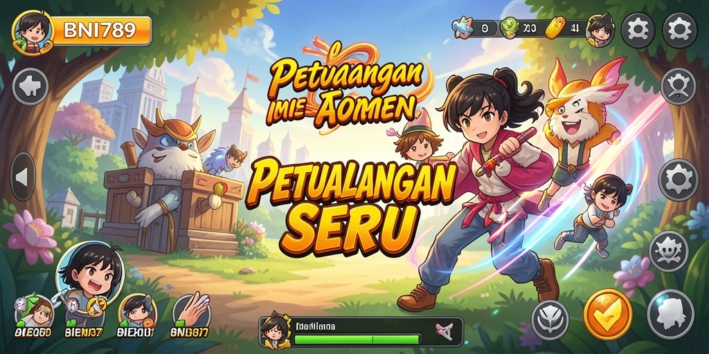Tangkapan layar BNI789 yang menampilkan gameplay seru dari karakter anime.
