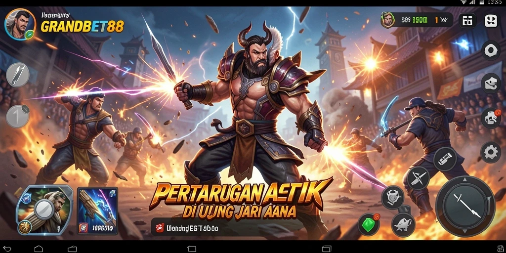 Tangkapan layar menunjukkan aksi mendebarkan dalam GRANDBET88.