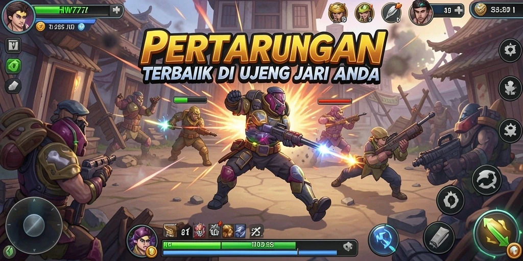 Tangkapan layar HW777 menampilkan aksi pertarungan yang penuh semangat.