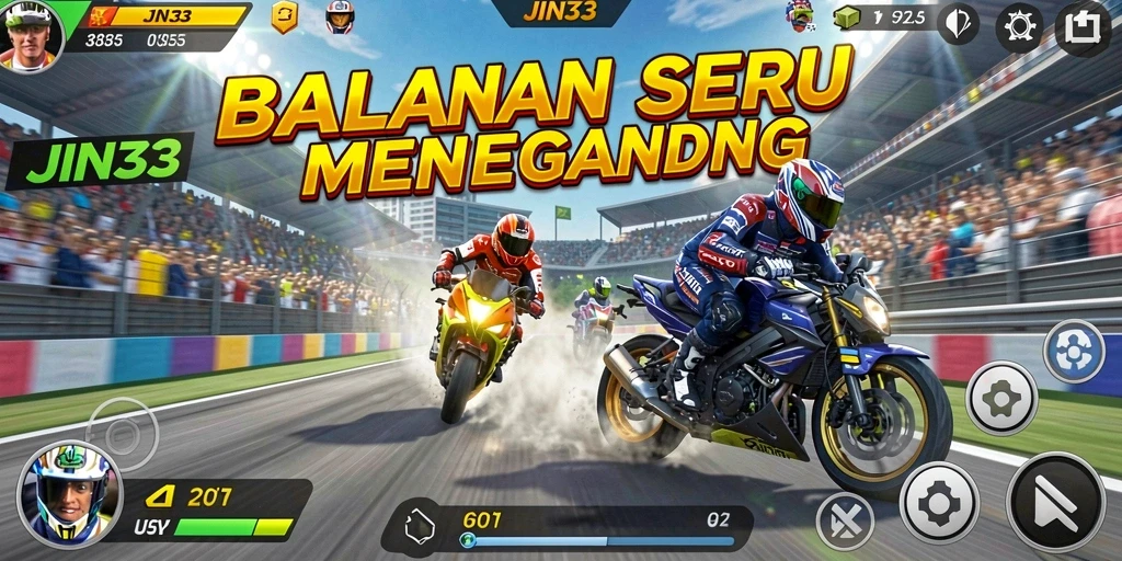 Tampilan menegangkan balapan JIN33 di jalur kota yang penuh tantangan.