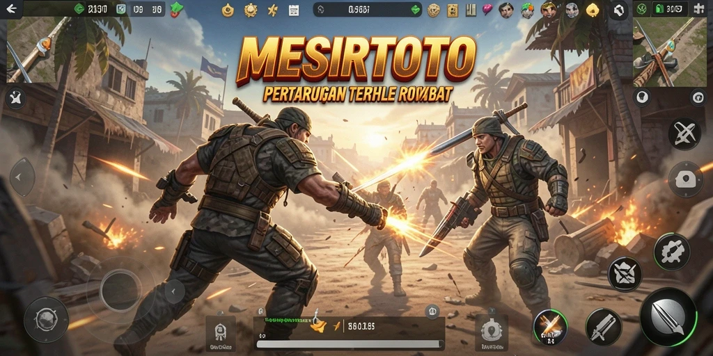 Screenshot gameplay MESIRTOTO menampilkan aksi Battle Royale yang mendebarkan.