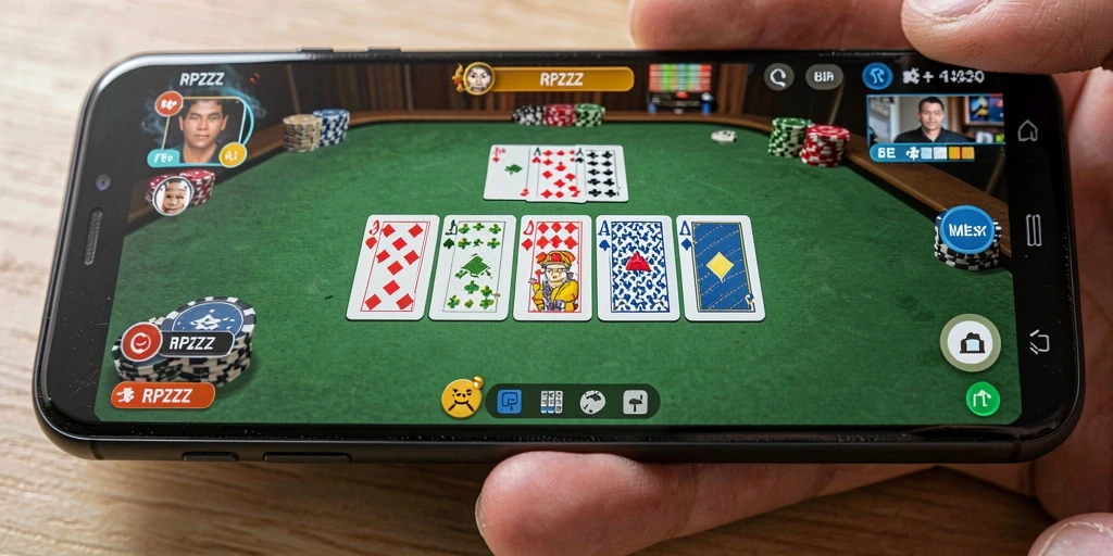 Screenshot utama RPZZZ menampilkan gameplay Gaple yang seru dan interaktif.