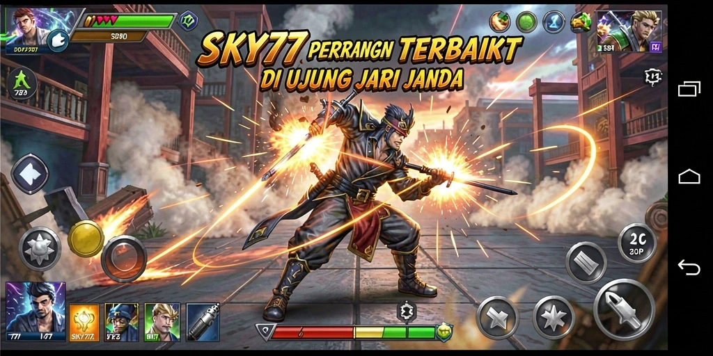 Gameplay SKY77 menampilkan aksi pertarungan yang seru dan grafis yang menarik.