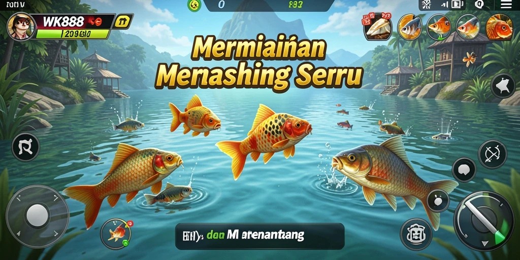 Tampilan gameplay WK888 dengan aksi memancing yang mendebarkan.